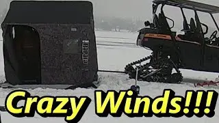 Crazy Wind Destroys Ice Fishing Hut and Leaves Me Rushing to Shore