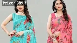 Best Banarasi Georgette sarees collection under 400/500/600₹ | Best Georgette sarees meesho haul