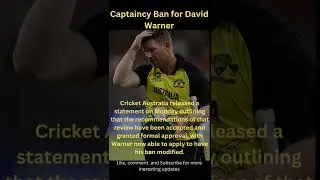 Captaincy Ban for David Warner | #shorts #viral #cricket