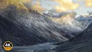 4K[Drone Freestyle] Mountain Landscape With Snow | Free Stock Footage | Creative Common Video
