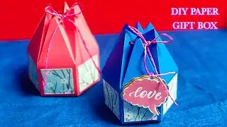 DIY paper gift box l handmade gift box #valentine #youtubeshorts #easy #funcrafts #howto #trending