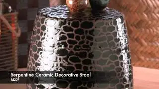 15207 -  Serpentine Ceramic Decorative Stool
