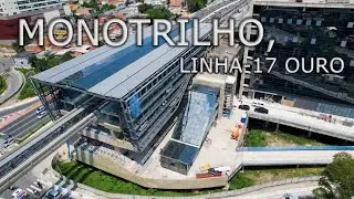 OBRAS LINHA 17 OURO MONOTRILHO PÁTIO ESPRAIADA TREM JA CIRCULA PELO PÁTIO E MUITO MOVIMENTO EM OBRA