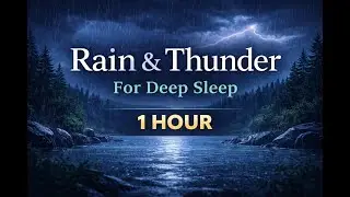 Soft Rain and Thunder for sleeping | Black Screen