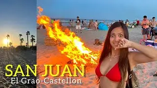 🔥 PLAYA EN LLAMAS 🔥CASTELLON-EL GRAO 🌊 Hogueras de San Juan 🇪🇸