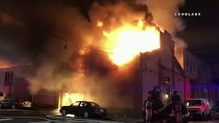 FDNY Fights Blazing 4 Alarm Fire at Auto Body Shop / LIC, Queens 9.30.18