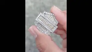 @FashioN; Natural Diamond Silver Palladium Ring (Special Custom Harley Davidson)