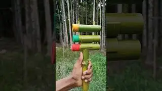 Creative Triple Bamboo Toy with Color Pop Tubes | Eco DIY Fun Idea