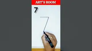 How To Draw With Number 7 | Easy Drawing #shorts #youtubeshorts #drawing #artsroom