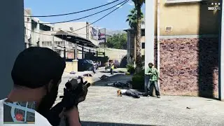 GTA 5 - Grove Street vs Ballas Gang War + Ten Star Escape 