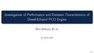 Title - Investigation of Performance and Emission Characteristics of Diesel-Ethanol PCCI Engine