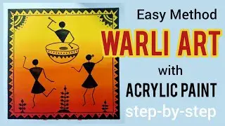 Easy New Method Warli painting | with hard Bound sheet |Acrylic painting | step-by-step