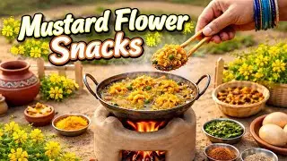Crispy Mustard Flower Snacks | 🥨 Mini Cooking | Evening Snacks Recipe | Nisha Mini Cooking 