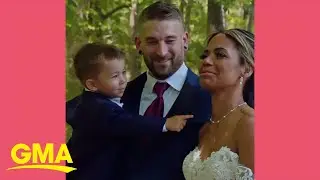 Toddler tells mom she's beautiful on her wedding day l GMA