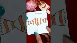 Folded paper candy drawing #short #fish #candy #art #trending #satisfying #easyart #cute