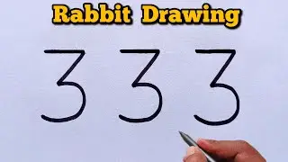 How to Draw a Rabbit from Number 333 | Easy and Cute Drawing Trick for beginners