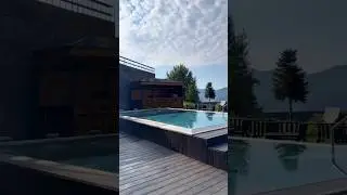 GUDAURI LODGE - კომპანია ნოკის შესრულებული პროექტი უჟანგავი ფოლადის გარე აუზი ჰიდრომასაჟის სისტემით.
