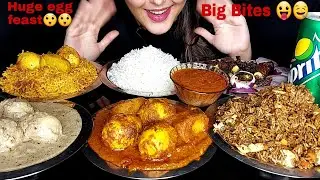 *Huge Egg Feast*ASMR:Eating Egg Biryani+Shahi Egg Korma+ Egg Curry+Egg Manchurian+Egg Fried Rice 🤤🤤