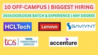10 URGENT JOBS for 2024/2025/2026 batch | Any Graduate | Internship & Full Time Jobs