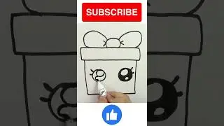 Cute Gift Box Drawing, Easy Drawing For Kids #drawing #easydrawing #howtodraw #howto #viral  #gift