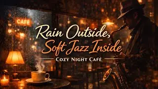 Rain Outside, Soft Jazz Inside ☔ Cozy Night Caf&eacute; Jazz | Relax, Work, Study