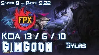 FPX GimGoon SYLAS vs SION Mid - Patch 9.22 EUW Ranked