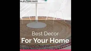 Cotton and Jute Round Rug #homedecor #traditionalrugs #fashion #handwovenrugs