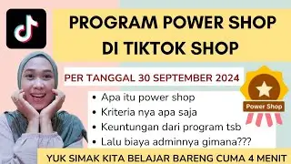 PROGRAM POWER SHOP DI TIKTOK SHOP || LENCANA POWER SHOP DI TIKTOK SHOP || TUTORIAL TIKTOK SHOP