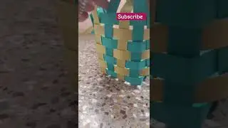 Basket making with Packaging Strap tape #koodai #basket #diy #trending #youtubeshort #shorts