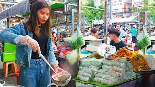 Самый популярный суп с рисовой лапшой, куриный конджи, спринг-ролл, жёлтый блинчик &mdash; лучшая уличная еда