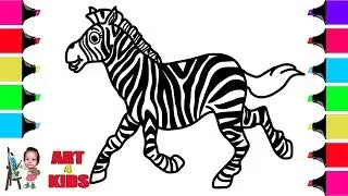 How to Draw a Zebra | Coloring Pages For Children | How to Draw a Zebra for Kids