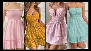 Stylish Elegant Cami Dress Ideas | Ditsy Floral & Plain Styles with Shirred Waist & Knot Shoulder