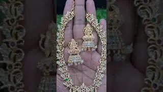 PREMIUM QUALITY GOLD FINISH AKSHMI DEVI NECKLACE ONLY@1099+$.  Dm us on 8897899556 to order