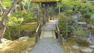 Leaving Ryoan-ji's secret Tofu Restaurant, Seigen In in Kyoto
