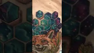 Little space fox tattoo. This was so fun.