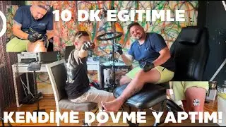 10 DK EĞİTİMLE KENDİME DÖVME YAPTIM ! #tattoo