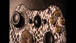 WHITE & BLACK SNAKESKIN XBOX 360 CONTROLLER