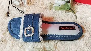 DIY Jean Recycling and Fringe Slippers
