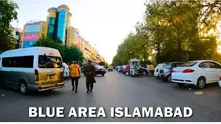 Exploring Blue Area Islamabad (Pakistan) / Islamabad Walking Tour, F-Markaz | 4K