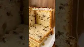 Mile High Pecan Cream Cheese Pound Cake in the Old Country Kitchenware Square Tube Pan