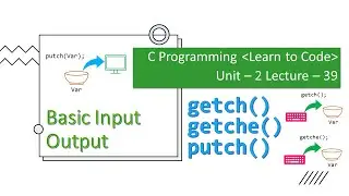 Unit-2 Lecture-39: Basic Input Output Functions: getch( ), getche( ) and putch( )
