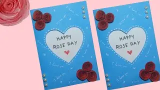 Handmade Rose Day Greetings Card / Paper Gift Card / Happy Rose Day Card 2026 / New Craft Tutorial