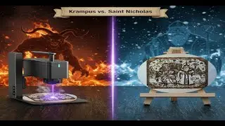 Krampus vs. Saint Nicholas: A Traditional Holiday Wood Engraving 🪵🔥