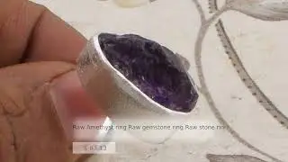 Raw Amethyst ring Raw gemstone ring Raw stone ring Rough stone ring Rough gemstone ring Raw cryst...