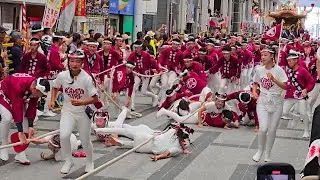 紙屋町 連鎖転倒で危機一髪❗だんじりパレード 『岸和田だんじり祭り2025』9月13日 岸和田旧市地区 Danjiri Accident