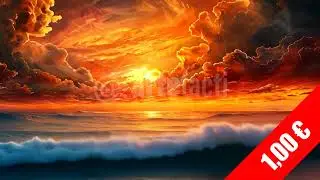 Fiery Ocean Sunset Sky &ndash; HD Dramatic Cloudscape Stock Footage