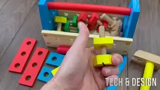 Melissa & Doug Take-Along Tool Kit Wooden Construction Toy (24 pcs) Unboxing