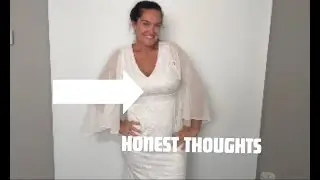 HONEST THOUGHTS - Plus Size Formal Dresses - Chiffon Capelet Ruffle Sleeves V Neck Lace Mermaid