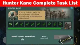 Hunter Kane Complete Task List  Jurassic Survival