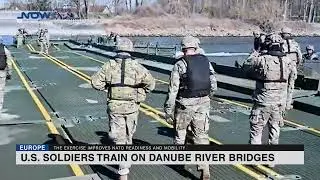 U.S. soldiers train on Danube River bridges
